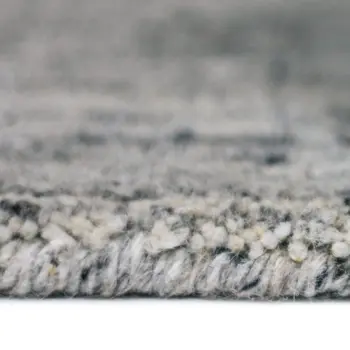 10' X 14' Gray And Beige Wool Plaid Hand Woven Area Rug