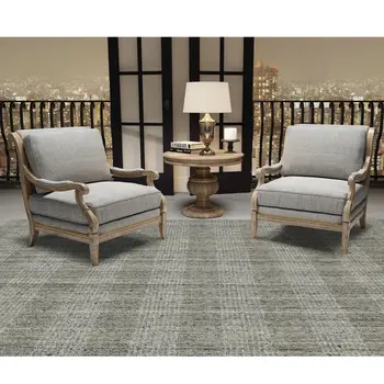 10' X 14' Gray And Beige Wool Plaid Hand Woven Area Rug