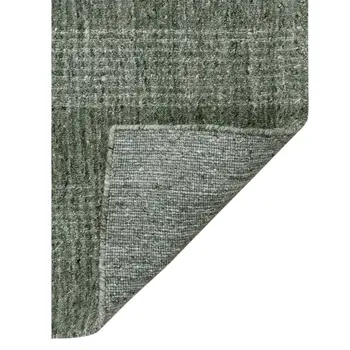 2' X 3' Green Gray And Ivory Wool Plaid Hand Woven Area Rug