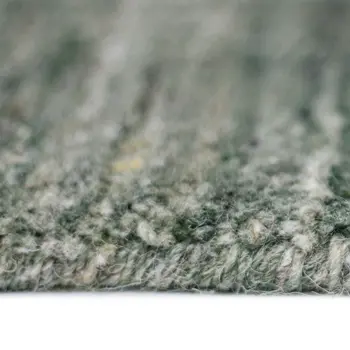 10' X 14' Green Gray And Ivory Wool Plaid Hand Woven Area Rug
