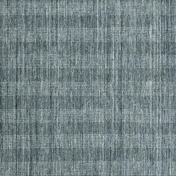 5' X 8' Blue And Ivory Wool Plaid Hand Woven Area Rug