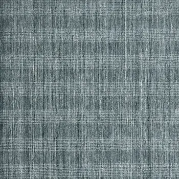 9' X 12' Blue And Ivory Wool Plaid Hand Woven Area Rug