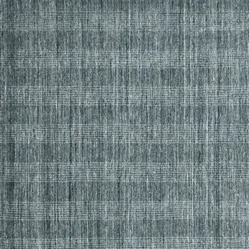 10' X 14' Blue And Ivory Wool Plaid Hand Woven Area Rug