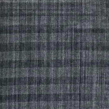 9' X 12' Charcoal And Gray Wool Plaid Hand Woven Area Rug