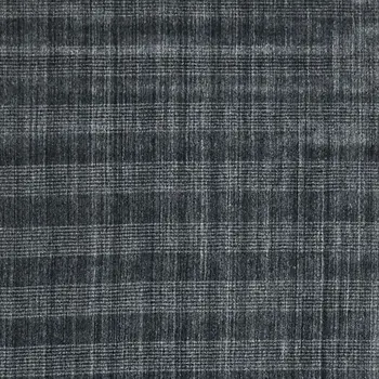 10' X 14' Charcoal And Gray Wool Plaid Hand Woven Area Rug