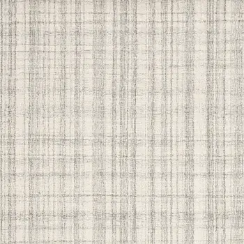2' X 3' Ivory And Gray Wool Plaid Hand Tufted Area Rug