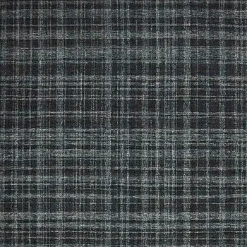 2' X 3' Black Ivory And Charcoal Wool Plaid Hand Tufted Area Rug