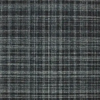 5' X 7' Black Ivory And Charcoal Wool Plaid Hand Tufted Area Rug