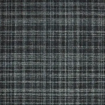 9' X 12' Black Ivory And Charcoal Wool Plaid Hand Tufted Area Rug