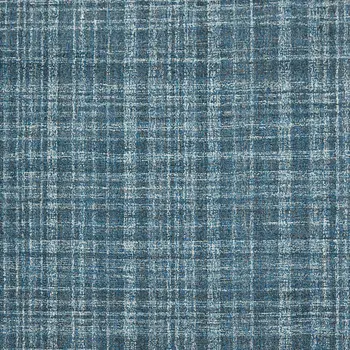8' X 10' Turquoise Gray And Ivory Wool Plaid Hand Tufted Area Rug