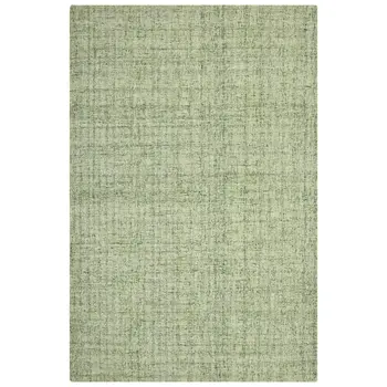 5' X 7' Green And Light Green Wool Striped Hand Tufted Area Rug