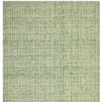 8' X 10' Green And Light Green Wool Striped Hand Tufted Area Rug