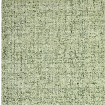9' X 12' Green And Light Green Wool Striped Hand Tufted Area Rug