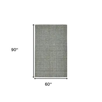 5' X 7' Light Blue And Gray Wool Abstract Hand Tufted Area Rug