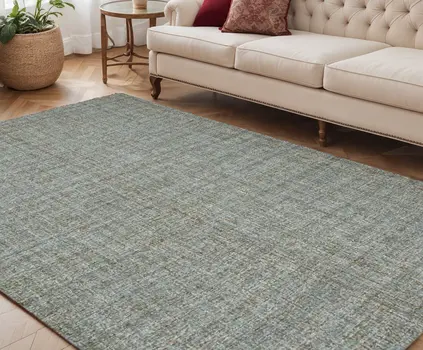 5' X 7' Light Blue And Gray Wool Abstract Hand Tufted Area Rug