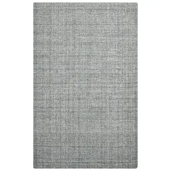 9' X 12' Gray And Ivory Wool Abstract Hand Tufted Area Rug