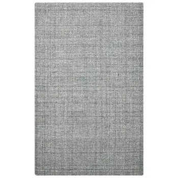 9' X 12' Gray And Ivory Wool Abstract Hand Tufted Area Rug