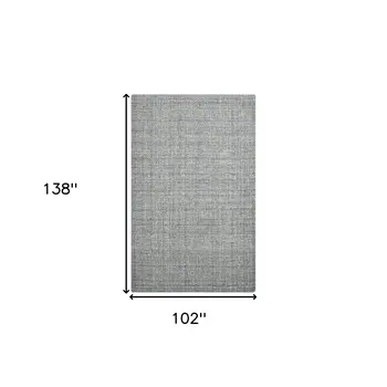 9' X 12' Gray And Ivory Wool Abstract Hand Tufted Area Rug