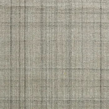 2' X 3' Brown And Gray Wool Plaid Hand Tufted Area Rug