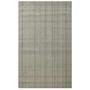 2' X 3' Brown And Gray Wool Plaid Hand Tufted Area Rug