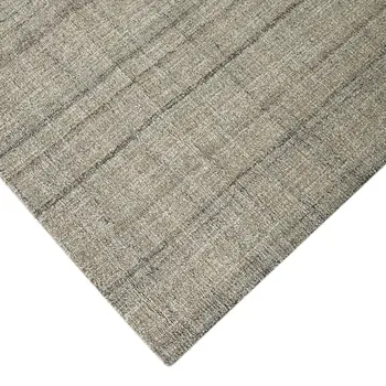 2' X 3' Brown And Gray Wool Plaid Hand Tufted Area Rug
