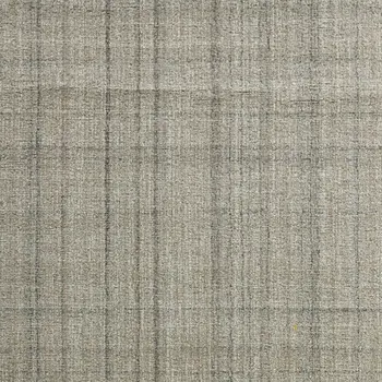 5' X 7' Brown And Gray Wool Plaid Hand Tufted Area Rug
