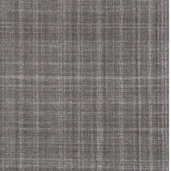5' X 7' Graphite And Ivory Wool Plaid Hand Tufted Area Rug