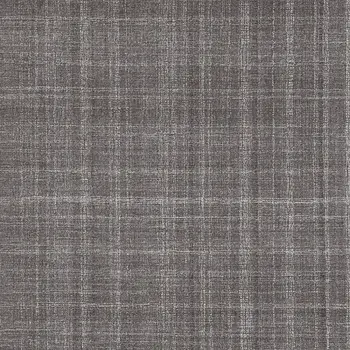 8' X 10' Graphite And Ivory Wool Plaid Hand Tufted Area Rug