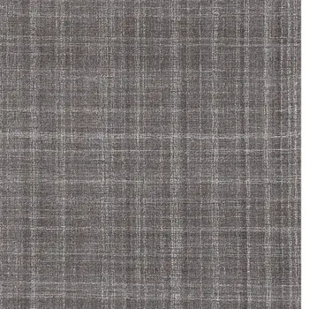 8' X 10' Graphite And Ivory Wool Plaid Hand Tufted Area Rug