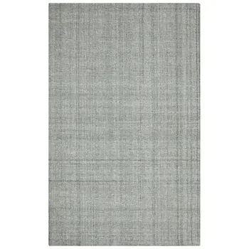 2' X 3' Gray Blue And Ivory Wool Plaid Hand Tufted Area Rug