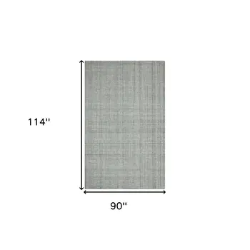 8' X 10' Gray Blue And Ivory Wool Plaid Hand Tufted Area Rug