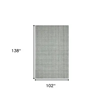 9' X 12' Gray Blue And Ivory Wool Plaid Hand Tufted Area Rug
