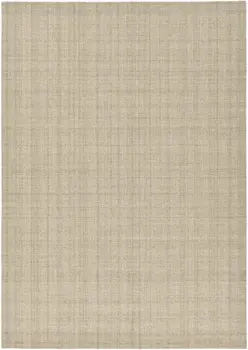 2' X 3' Champagne And Brown Wool Plaid Hand Tufted Area Rug