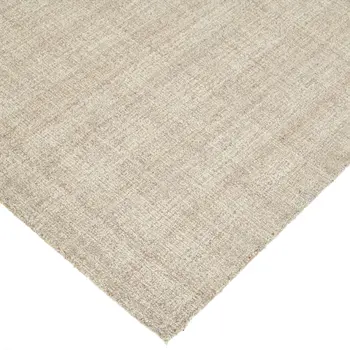 5' X 7' Champagne And Brown Wool Plaid Hand Tufted Area Rug