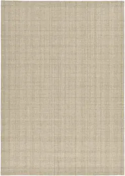 5' X 7' Champagne And Brown Wool Plaid Hand Tufted Area Rug