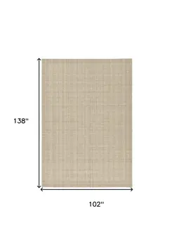 9' X 12' Champagne And Brown Wool Plaid Hand Tufted Area Rug