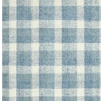 4' X 6' Blue And Ivory Wool Plaid Hand Tufted Area Rug