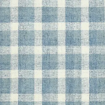 5' X 7' Blue And Ivory Wool Plaid Hand Tufted Area Rug