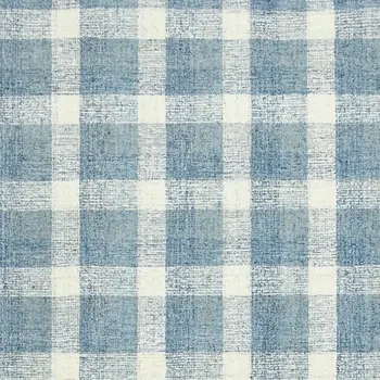 9' X 13' Blue And Ivory Wool Plaid Hand Tufted Area Rug