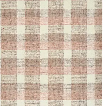 2' X 3' Pink And Ivory Wool Plaid Hand Tufted Area Rug