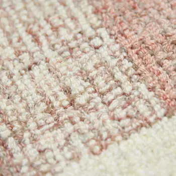 5' X 7' Pink And Ivory Wool Plaid Hand Tufted Area Rug