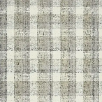 5' X 7' Gray And Ivory Wool Plaid Hand Tufted Area Rug