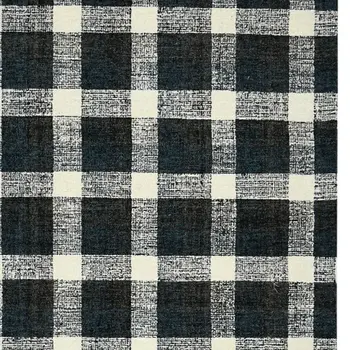 5' X 7' Charcoal And Ivory Wool Plaid Hand Tufted Area Rug