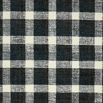 8' X 10' Charcoal And Ivory Wool Plaid Hand Tufted Area Rug