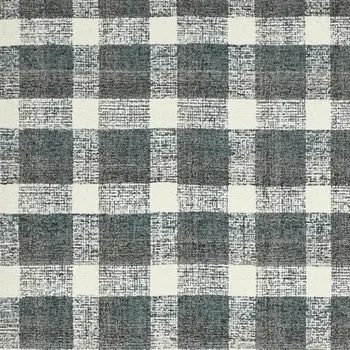 4' X 6' Dark Gray And Ivory Wool Plaid Hand Tufted Area Rug