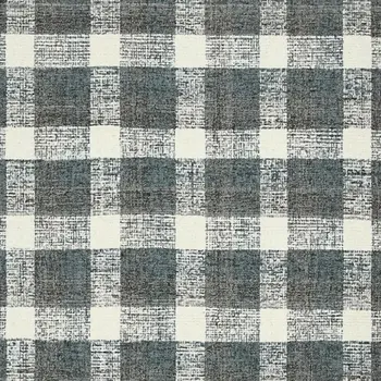 5' X 7' Dark Gray And Ivory Wool Plaid Hand Tufted Area Rug