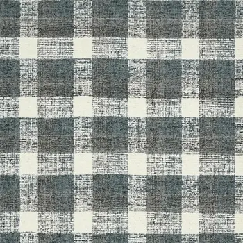 9' X 13' Dark Gray And Ivory Wool Plaid Hand Tufted Area Rug