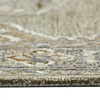 4' X 6' Ivory Brown And Gray Wool Oriental Hand Tufted Area Rug