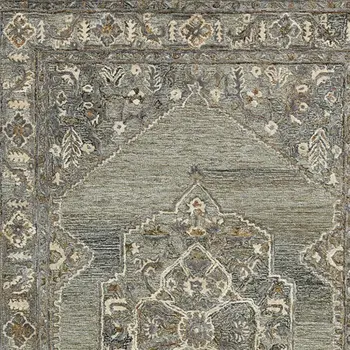 4' X 6' Ivory Brown And Gray Wool Oriental Hand Tufted Area Rug