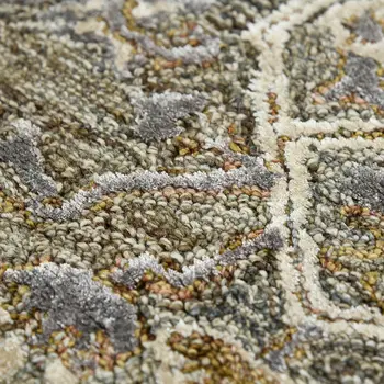 5' X 7' Ivory Brown And Gray Wool Oriental Hand Tufted Area Rug